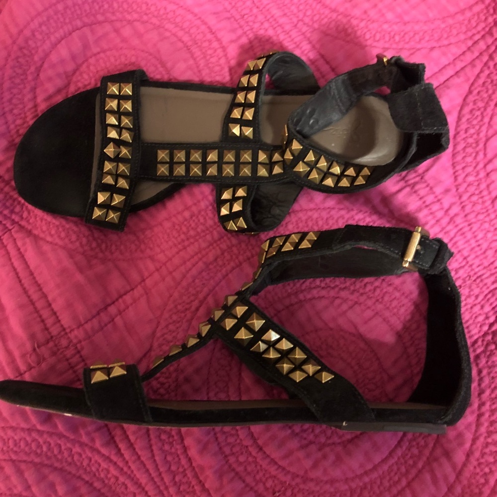 Joie Black Suede Stud Gladiator Sandals Size 9